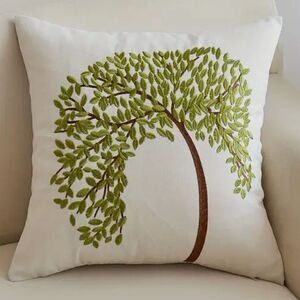 Lifetree embroidery, decorative pillow cover